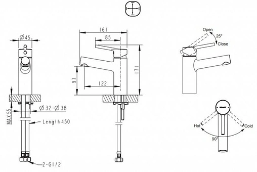 Смеситель для раковины Bravat Palace хром F1172217CP-RUS