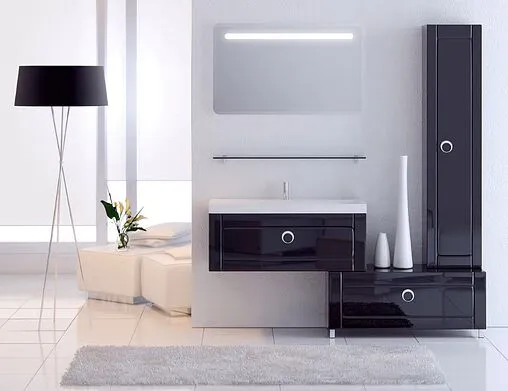 Комод напольный Aqwella Infinity 80 чёрный Inf.03.08/BLK