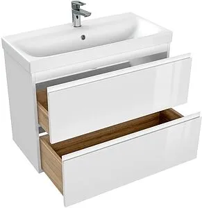 Тумба-умывальник подвесная Cersanit Moduo Slim 80 белый 64126+S-UM-MOD80SL/1, 3