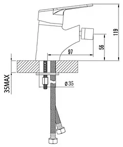 Смеситель для биде Lemark Luna хром LM4108C Смеситель для биде Lemark Luna хром LM4108C, 2