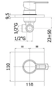 Смеситель для душа скрытого монтажа Paffoni West хром WS010CR Смеситель для душа скрытого монтажа Paffoni West хром WS010CR, 2