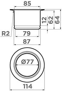 Сменная горловина для измельчителя Omoikiri Nagare Slim NA-03-IN 4956715 Сменная горловина для измельчителя Omoikiri Nagare Slim NA-03-IN 4956715, 2