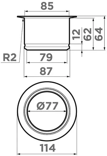 Сменная горловина для измельчителя Omoikiri Nagare Slim NA-03-IN 4956715