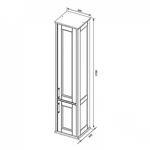 Шкаф-пенал Aquanet Бостон 36 R белый матовый 00196959, 4