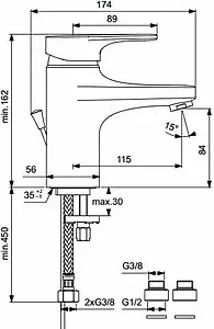 Смеситель для раковины Vidima Stream хром BA089AA, 2