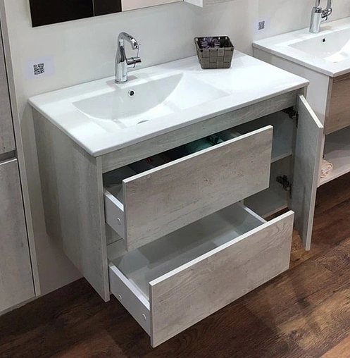 Тумба-умывальник подвесная Comforty Бремен 90 дуб белый 00004142375CF