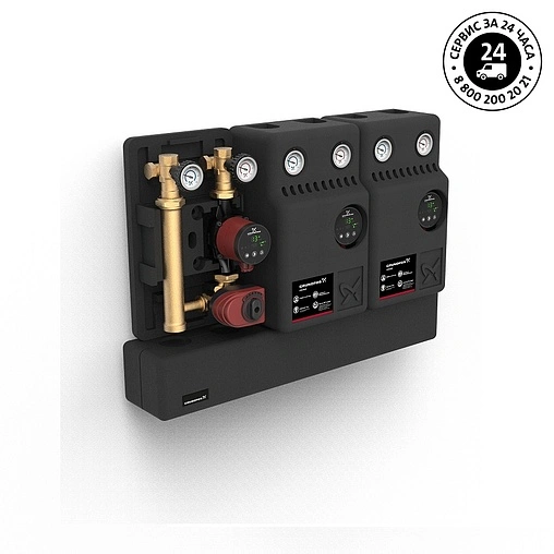 Насосный модуль с 3-х ходовым смесительным клапаном 1½&quot;н х 1&quot;в Grundfos Heatmix M25 99309087 с насосом Grundfos Alpha 2 25-60 180