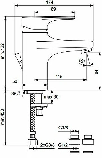 Смеситель для раковины Vidima Stream хром BA089AA