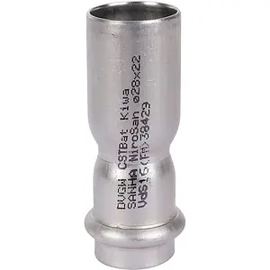 Муфта пресс редукционная однораструбная 28мм x 22мм Sanha NiroSan 9243 692432822, 5