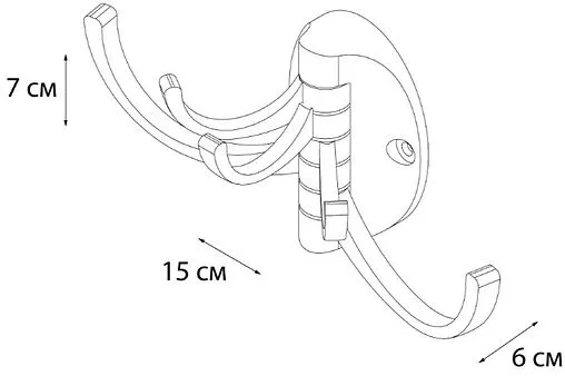 Крючок поворотный пятерной Fixsen Equipment хром FX-505F