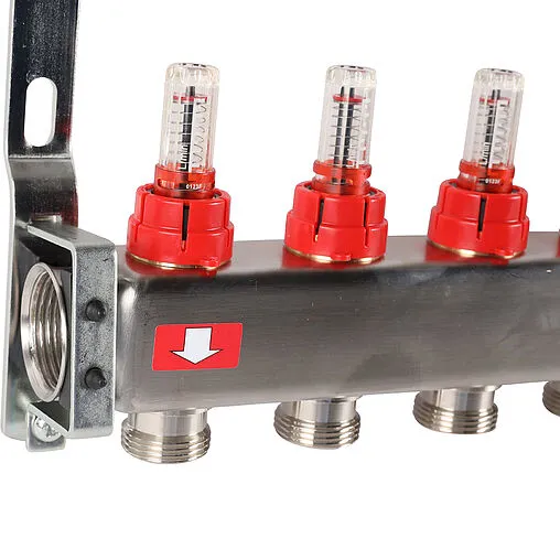 Группа коллекторная с расходомерами 10 отводов 1&quot;в/в x ¾&quot;ек Rommer RMS-1200-000010