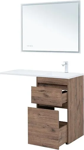 Тумба-умывальник напольная Aquanet Токио 110 R дуб веллингтон 00333647+00235498