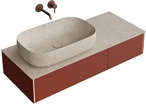 Тумба под умывальник подвесная Kerama Marazzi Magica 120 венецианский красный матовый MA.120.2\VR.M, 1