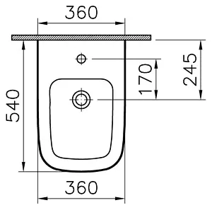 Биде напольное VitrA S20 белый 5509B003-0288 Биде напольное VitrA S20 белый 5509B003-0288, 4