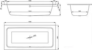 Ванна стальная Bette One 190x90 anti-slip+easy-clean белый 3314-000 PLUS AR Ванна стальная Bette One 190x90 anti-slip+easy-clean белый 3314-000 PLUS AR, 2