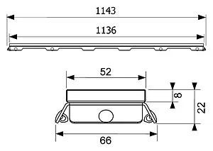 Решетка для лотка 1143мм TECEdrainline Glass 601291, 5