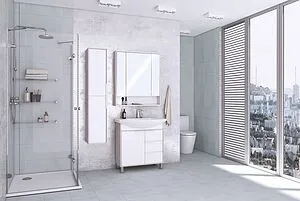 Шкаф-пенал подвесной Aquaton Рико 30 белый/ясень фабрик 1A216603RIB90, 4