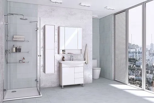 Шкаф-пенал подвесной Aquaton Рико 30 белый/ясень фабрик 1A216603RIB90