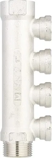 Коллектор распределительный проходной 4 отвода 1&quot;в/н x ½&quot;в Valtec VTc.550.N.0604