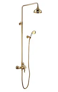 Душевая система со смесителем для душа Lemark Brava золото/белый LM4760G Душевая система со смесителем для душа Lemark Brava золото/белый LM4760G, 1
