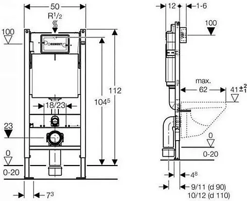 Комплект 5 в 1 Geberit iCon Rimfree 500.300.82.1 с кнопкой Sigma 20 115.882.16.1 черный матовый Комплект 5 в 1 Geberit iCon Rimfree 500.300.82.1 с кнопкой Sigma 20 115.882.16.1 черный матовый