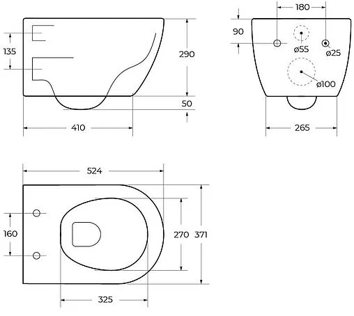 Унитаз подвесной безободковый Cezares Comfort белый CZR-191-TH