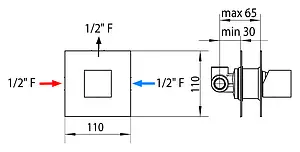 Смеситель для душа скрытого монтажа Bossini Cube хром Z004201.030 Смеситель для душа скрытого монтажа Bossini Cube хром Z004201.030, 2