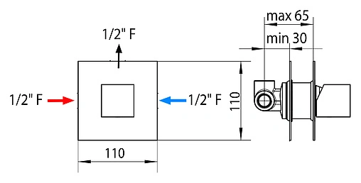 Смеситель для душа скрытого монтажа Bossini Cube хром Z004201.030