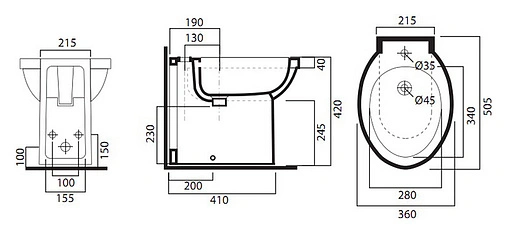 Биде напольное Am.Pm Bliss белый C553111WH