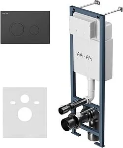 Инсталляция для подвесного унитаза Set 4 в 1 Am.Pm ErgoFit I012711.0138 с кнопкой черный матовый Инсталляция для подвесного унитаза Set 4 в 1 Am.Pm ErgoFit I012711.0138 с кнопкой черный матовый, 4
