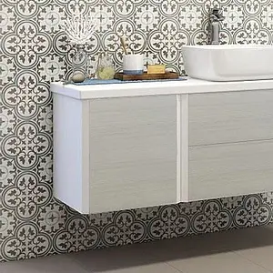 Тумба-умывальник подвесная Aquaton Брук 100 (60+40) дуб латте/белый, 4