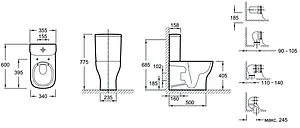 Унитаз-компакт безободковый Jacob Delafon Struktura Rimless белый UJI102-00+ETE212-00+E28931-WTE, 2