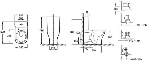 Унитаз-компакт безободковый Jacob Delafon Struktura Rimless белый UJI102-00+ETE212-00+E28931-WTE