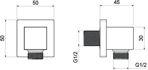 Шланговое подключение Aquatek чёрный матовый AQ2458MB