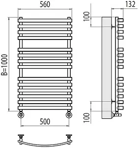 Полотенцесушитель водяной лесенка Terminus Капри П14 500х1000 полированная сталь 4670078530646, 2
