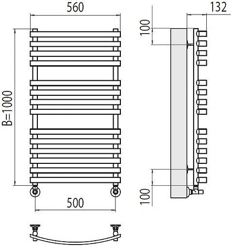 Полотенцесушитель водяной лесенка Terminus Капри П14 500х1000 полированная сталь 4670078530646