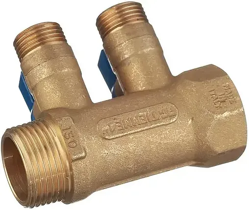 Коллектор запорный проходной 2 отвода 1&quot;в/н x ½&quot;к Tiemme NINO 1820006