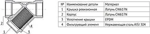 Фильтр угловой сетчатый ½"в x ½"в Uni-Fitt Optimal 211N2001 Фильтр угловой сетчатый ½"в x ½"в Uni-Fitt Optimal 211N2001, 3