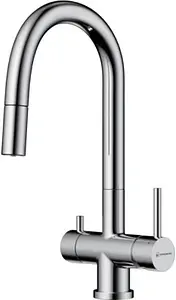 Смеситель для кухни с подключением к фильтру и выдвижным изливом Omoikiri Akita-S-C хром 4994330, 1