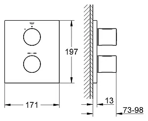 Термостат для 1 потребителя Grohe Grohtherm 3000 Cosmopolitan хром 19568000 Термостат для 1 потребителя Grohe Grohtherm 3000 Cosmopolitan хром 19568000, 2