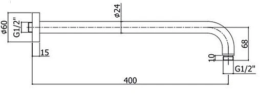 Держатель верхнего душа на стену Paffoni Lusso медовое золото ZSOF034HG