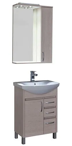 Шкаф-зеркало Aquanet Донна 60 R дуб белый 00169038