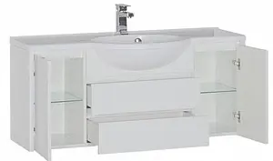 Тумба-умывальник подвесная Aquanet Лайн 120 белый 00164938+00164744 Тумба-умывальник подвесная Aquanet Лайн 120 белый 00164938+00164744, 5