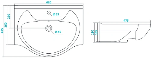 Раковина Santek Байкал 65 белый 1WH109651
