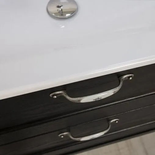 Тумба под умывальник подвесная Aquaton Леон 80 ясень чёрный 1A186301LBPT0