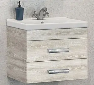 Тумба-умывальник подвесная Comforty Никосия 60П дуб белый 00004138879CF, 1