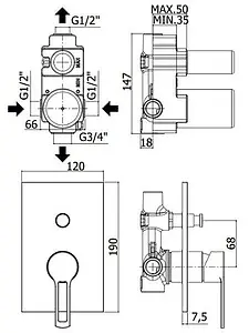 Смеситель для ванны скрытого монтажа Paffoni Ringo белый матовый RIN015BO/M, 2