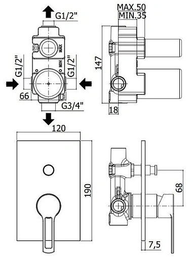 Смеситель для ванны скрытого монтажа Paffoni Ringo белый матовый RIN015BO/M Смеситель для ванны скрытого монтажа Paffoni Ringo белый матовый RIN015BO/M