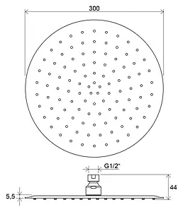 Лейка верхнего душа Ravak Chrome 984.00 хром X07P336 Лейка верхнего душа Ravak Chrome 984.00 хром X07P336, 2