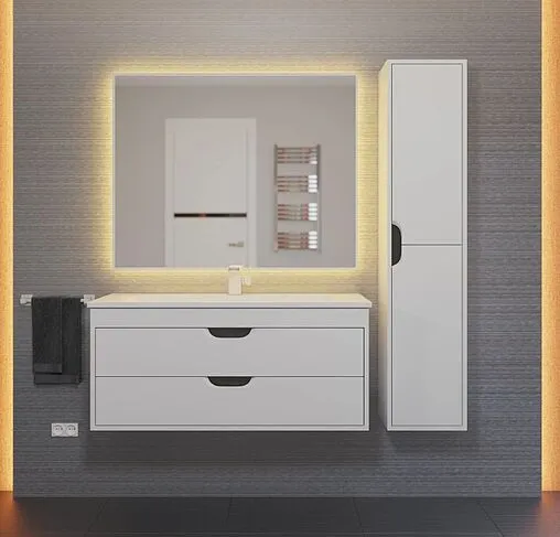 Тумба под умывальник подвесная Uperwood UPD Modul 95 белый с графитовыми вставками 2930205356 Тумба под умывальник подвесная Uperwood UPD Modul 95 белый с графитовыми вставками 2930205356